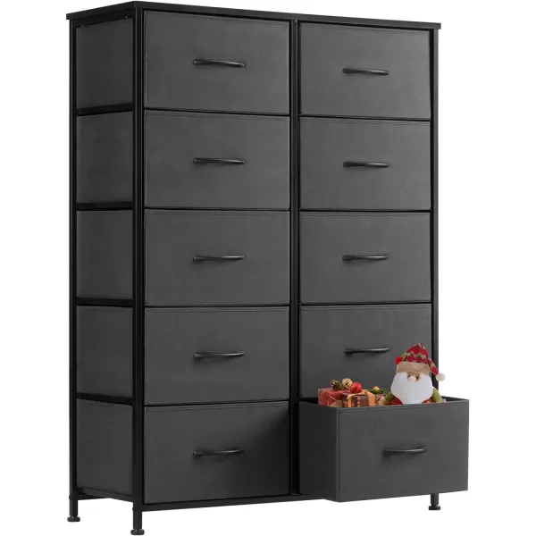 imageSweetcrispy Dresser Dresser for Bedroom Drawer Organizer Storage Drawers Fabric Storage Tower with 8 Drawers Chest of Drawers with Steel Frame Wood Top for Nursery Living Room ClosetGrey