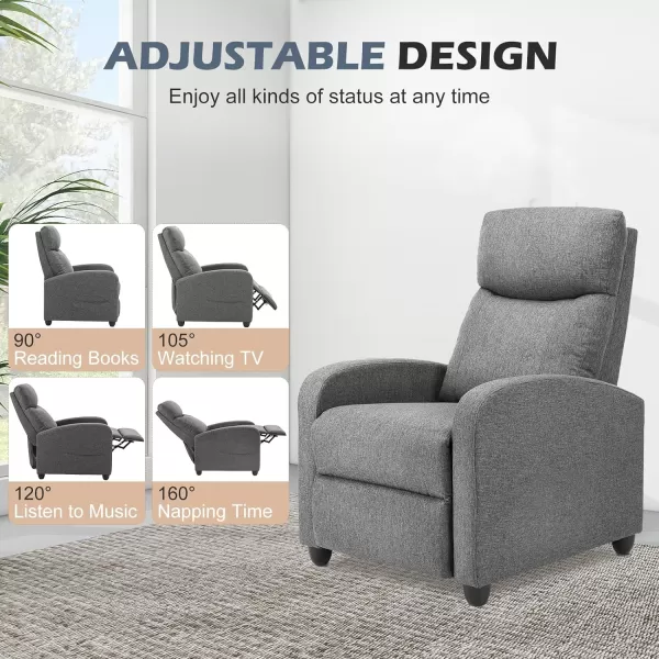 imageSweetcrispy Recliner Chair Swivel Rocking Glider Rocker Recliner Nursery Chair with Extra Large Footrest for Living Room High Back Upholstered Deep Seat GreyDeep Grey