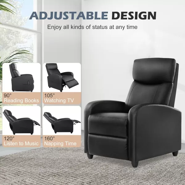 imageSweetcrispy Recliner Chair Swivel Rocking Glider Rocker Recliner Nursery Chair with Extra Large Footrest for Living Room High Back Upholstered Deep Seat GreyLight Black