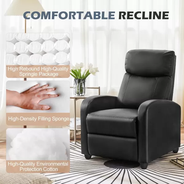 imageSweetcrispy Recliner Chair Swivel Rocking Glider Rocker Recliner Nursery Chair with Extra Large Footrest for Living Room High Back Upholstered Deep Seat GreyLight Black