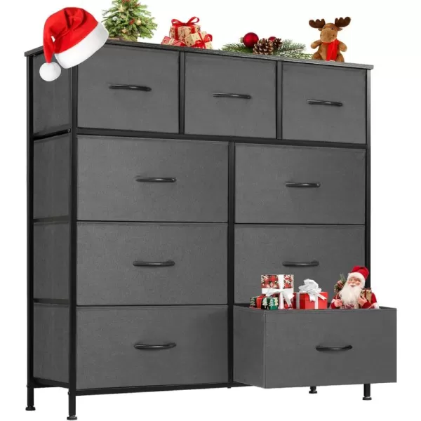 imageSweetcrispy Dresser Dresser for Bedroom Drawer Organizer Storage Drawers Fabric Storage Tower with 8 Drawers Chest of Drawers with Steel Frame Wood Top for Nursery Living Room ClosetDarkgrey