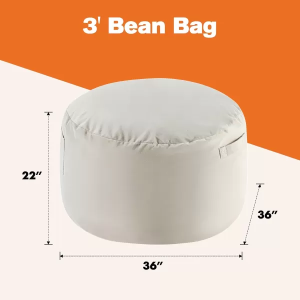 imageSweetcrispy Bean Bag Chair for Adults Oversized Beanbag for Gaming Reading Foam Filled Couch Furniture with Soft Removable Cover Giant Round Comfy Sofa for Living Room Bedroom College Dorm 4 FeetGrey