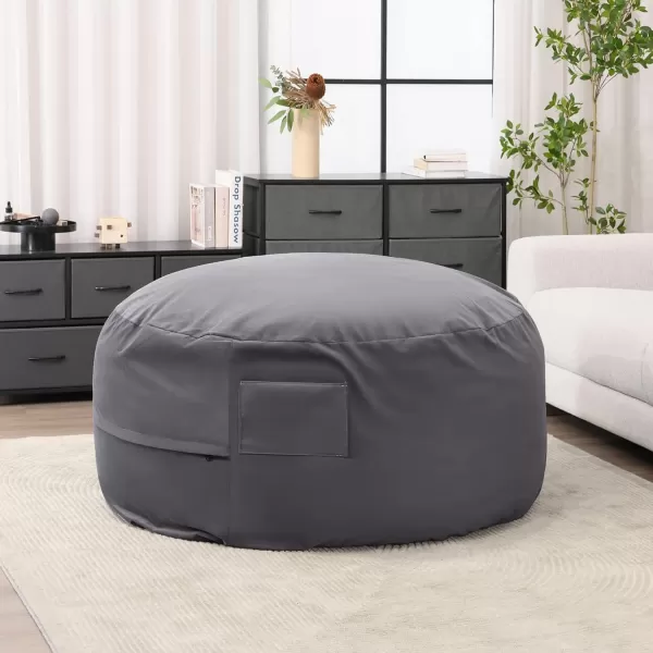 imageSweetcrispy Bean Bag Chair for Adults Oversized Beanbag for Gaming Reading Foam Filled Couch Furniture with Soft Removable Cover Giant Round Comfy Sofa for Living Room Bedroom College Dorm 4 FeetDark Grey