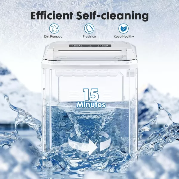 imageSweetcrispy Countertop Ice Maker Portable Ice Machine SelfCleaning 9 Cubes in 6 Mins 26 lbs24Hrs 2 Sizes of Bullet Ice for Home Party Office BlackBlack