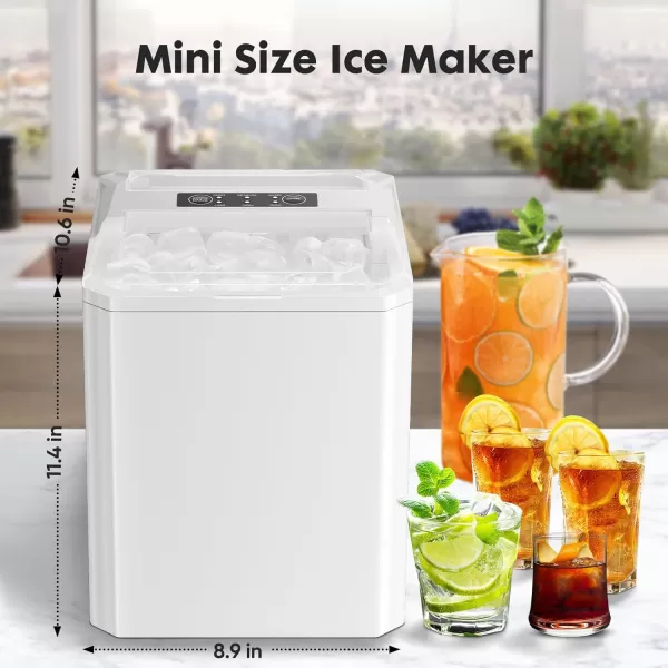 imageSweetcrispy Countertop Ice Maker Portable Ice Machine SelfCleaning 9 Cubes in 6 Mins 26 lbs24Hrs 2 Sizes of Bullet Ice for Home Party Office BlackWhite