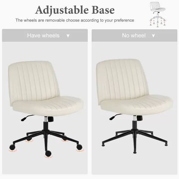 imageSweetcrispy Criss Cross Chair Legged Armless Office Desk Chair No Wheels Swivel Vanity Chair Height Adjustable Wide Seat Computer Task Chair Fabric Vanity Modern Home Chair WhiteWhite