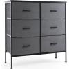 imageSweetcrispy 6 Drawers Dresser for Bedroom Kidsroom Furniture Small Chest Tower Storage Organizer Units for Clothing Closet Fabric Bins Wood Top Steel Frame Lightweight Assemble Tools IncludeGrey