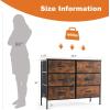 imageSweetcrispy 6 Drawers Dresser for Bedroom Kidsroom Furniture Small Chest Tower Storage Organizer Units for Clothing Closet Fabric Bins Wood Top Steel Frame Lightweight Assemble Tools IncludeBrown