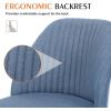 imageSweetcrispy Armless Office Chair Cute Desk Chair Modern Fabric Home Office Desk Chairs with Wheels Adjustable Swivel Task Computer Vanity Chair for Small SpacesSky Blue