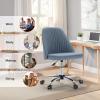 imageSweetcrispy Armless Office Chair Cute Desk Chair Modern Fabric Home Office Desk Chairs with Wheels Adjustable Swivel Task Computer Vanity Chair for Small SpacesSky Blue