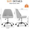 imageSweetcrispy Armless Office Chair Cute Desk Chair Modern Fabric Home Office Desk Chairs with Wheels Adjustable Swivel Task Computer Vanity Chair for Small SpacesPale Gray