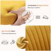 imageSweetcrispy Armless Office Chair Cute Desk Chair Modern Fabric Home Office Desk Chairs with Wheels Adjustable Swivel Task Computer Vanity Chair for Small SpacesGolden