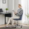 imageSweetcrispy Armless Office Chair Cute Desk Chair Modern Fabric Home Office Desk Chairs with Wheels Adjustable Swivel Task Computer Vanity Chair for Small SpacesSky Blue
