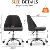 imageSweetcrispy Armless Office Chair Cute Desk Chair Modern Fabric Home Office Desk Chairs with Wheels Adjustable Swivel Task Computer Vanity Chair for Small SpacesCharcoal Gray