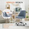 imageSweetcrispy Armless Office Chair Cute Desk Chair Modern Fabric Home Office Desk Chairs with Wheels Adjustable Swivel Task Computer Vanity Chair for Small SpacesSky Blue