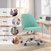 imageSweetcrispy Armless Office Chair Cute Desk Chair Modern Fabric Home Office Desk Chairs with Wheels Adjustable Swivel Task Computer Vanity Chair for Small SpacesTeal