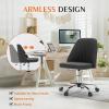 imageSweetcrispy Armless Office Chair Cute Desk Chair Modern Fabric Home Office Desk Chairs with Wheels Adjustable Swivel Task Computer Vanity Chair for Small SpacesCharcoal Gray