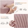 imageSweetcrispy Armless Office Chair Cute Desk Chair Modern Fabric Home Office Desk Chairs with Wheels Adjustable Swivel Task Computer Vanity Chair for Small SpacesLight Pink