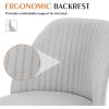 imageSweetcrispy Armless Office Chair Cute Desk Chair Modern Fabric Home Office Desk Chairs with Wheels Adjustable Swivel Task Computer Vanity Chair for Small SpacesPale Gray