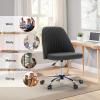 imageSweetcrispy Armless Office Chair Cute Desk Chair Modern Fabric Home Office Desk Chairs with Wheels Adjustable Swivel Task Computer Vanity Chair for Small SpacesCharcoal Gray
