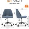 imageSweetcrispy Armless Office Chair Cute Desk Chair Modern Fabric Home Office Desk Chairs with Wheels Adjustable Swivel Task Computer Vanity Chair for Small SpacesSky Blue