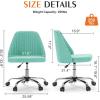 imageSweetcrispy Armless Office Chair Cute Desk Chair Modern Fabric Home Office Desk Chairs with Wheels Adjustable Swivel Task Computer Vanity Chair for Small SpacesTeal