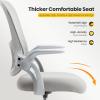 imageSweetcrispy Home Office Drafting Chair  Ergonomic High Stool Computer with Adjustable Height and Comfy Lumbar Support Tall Rolling Task for Standing Desk with Fixed Arm and Footrest BlackLight Grey