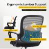imageSweetcrispy Home Office Drafting Chair  Ergonomic High Stool Computer with Adjustable Height and Comfy Lumbar Support Tall Rolling Task for Standing Desk with Fixed Arm and Footrest BlackBlack
