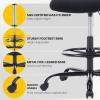 imageSweetcrispy Home Office Drafting Chair  Ergonomic High Stool Computer with Adjustable Height and Comfy Lumbar Support Tall Rolling Task for Standing Desk with Fixed Arm and Footrest BlackDark Black