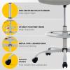 imageSweetcrispy Home Office Drafting Chair  Ergonomic High Stool Computer with Adjustable Height and Comfy Lumbar Support Tall Rolling Task for Standing Desk with Fixed Arm and Footrest BlackLight Grey