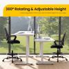 imageSweetcrispy Home Office Drafting Chair  Ergonomic High Stool Computer with Adjustable Height and Comfy Lumbar Support Tall Rolling Task for Standing Desk with Fixed Arm and Footrest BlackDark Black
