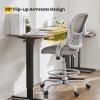 imageSweetcrispy Home Office Drafting Chair  Ergonomic High Stool Computer with Adjustable Height and Comfy Lumbar Support Tall Rolling Task for Standing Desk with Fixed Arm and Footrest BlackLight Grey