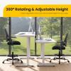 imageSweetcrispy Home Office Drafting Chair  Ergonomic High Stool Computer with Adjustable Height and Comfy Lumbar Support Tall Rolling Task for Standing Desk with Fixed Arm and Footrest BlackDark Black