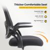 imageSweetcrispy Home Office Drafting Chair  Ergonomic High Stool Computer with Adjustable Height and Comfy Lumbar Support Tall Rolling Task for Standing Desk with Fixed Arm and Footrest BlackDark Black