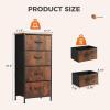 imageSweetcrispy Dresser for Bedroom TV Stand Fabric Dresser with 7 Drawers Dresser Chest of Drawers Organizer Wood Tabletop Dresser for Closet Living Room Entryway BlackRust Brown