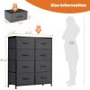 imageSweetcrispy Dresser for Bedroom TV Stand Fabric Dresser with 7 Drawers Dresser Chest of Drawers Organizer Wood Tabletop Dresser for Closet Living Room Entryway BlackGrey