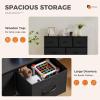 imageSweetcrispy Dresser for Bedroom TV Stand Fabric Dresser with 7 Drawers Dresser Chest of Drawers Organizer Wood Tabletop Dresser for Closet Living Room Entryway BlackBlack