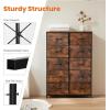 imageSweetcrispy Dresser for Bedroom TV Stand Fabric Dresser with 7 Drawers Dresser Chest of Drawers Organizer Wood Tabletop Dresser for Closet Living Room Entryway BlackRustic Brown