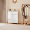 imageSweetcrispy Dresser for Bedroom TV Stand Fabric Dresser with 7 Drawers Dresser Chest of Drawers Organizer Wood Tabletop Dresser for Closet Living Room Entryway BlackWhite