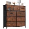 imageSweetcrispy Dresser for Bedroom TV Stand Fabric Dresser with 7 Drawers Dresser Chest of Drawers Organizer Wood Tabletop Dresser for Closet Living Room Entryway BlackRust Brown