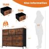 imageSweetcrispy Dresser for Bedroom TV Stand Fabric Dresser with 7 Drawers Dresser Chest of Drawers Organizer Wood Tabletop Dresser for Closet Living Room Entryway BlackRust Brown