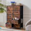 imageSweetcrispy Dresser for Bedroom TV Stand Fabric Dresser with 7 Drawers Dresser Chest of Drawers Organizer Wood Tabletop Dresser for Closet Living Room Entryway BlackRustic Brown