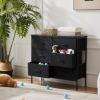 imageSweetcrispy Dresser for Bedroom TV Stand Fabric Dresser with 7 Drawers Dresser Chest of Drawers Organizer Wood Tabletop Dresser for Closet Living Room Entryway BlackBlack