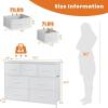 imageSweetcrispy Dresser for Bedroom TV Stand Fabric Dresser with 7 Drawers Dresser Chest of Drawers Organizer Wood Tabletop Dresser for Closet Living Room Entryway BlackWhite