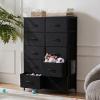 imageSweetcrispy Dresser for Bedroom TV Stand Fabric Dresser with 7 Drawers Dresser Chest of Drawers Organizer Wood Tabletop Dresser for Closet Living Room Entryway BlackBlack