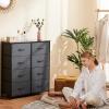 imageSweetcrispy Dresser for Bedroom TV Stand Fabric Dresser with 7 Drawers Dresser Chest of Drawers Organizer Wood Tabletop Dresser for Closet Living Room Entryway BlackGrey