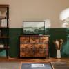 imageSweetcrispy Dresser for Bedroom TV Stand Fabric Dresser with 7 Drawers Dresser Chest of Drawers Organizer Wood Tabletop Dresser for Closet Living Room Entryway BlackRust Brown