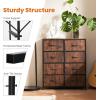 imageSweetcrispy Dresser for Bedroom TV Stand Fabric Dresser with 7 Drawers Dresser Chest of Drawers Organizer Wood Tabletop Dresser for Closet Living Room Entryway BlackRust Brown