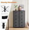 imageSweetcrispy Dresser for Bedroom TV Stand Fabric Dresser with 7 Drawers Dresser Chest of Drawers Organizer Wood Tabletop Dresser for Closet Living Room Entryway BlackGrey