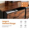 imageSweetcrispy Dresser for Bedroom TV Stand Fabric Dresser with 7 Drawers Dresser Chest of Drawers Organizer Wood Tabletop Dresser for Closet Living Room Entryway BlackRustic Brown